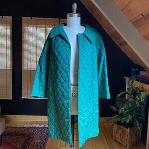 Vintage Quilted Puffer Coat Green